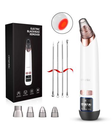 OMANIAC® Blackhead Remover Vacuum Electric Blackhead Vacuum Cleaner Rechargeable Blackhead Remover Tool Hot Compress Kit with 4 Suction Probes and 4 Acne Removal Tool