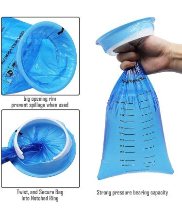 ATDAWN 50 Pack Disposable Vomit Bags - Travel Nausea Bags for Motion Sickness - Blue - Buy Online on GoSupps.com