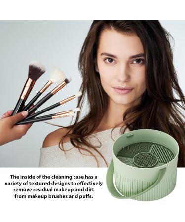 Silicone Brush Cleaner | Silicone 3 In 1 Brush Cleaner Make up - Multifunctional Cosmetic Brush Cleaner with Handle Brush Drying Rack for Makeup Sponge Puff Brush Holdes Green - Buy Online on GoSupps.com