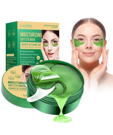 Patch Yeux Collagene anti Cerne Masque 30 Paires Patch Sous Yeux Masque pour Les Yeux Hydratant Aloe Vera Naturel Visage Les Poches Sous Les Yeux Skincare pour Contour des Yeux Soulage les poches Green