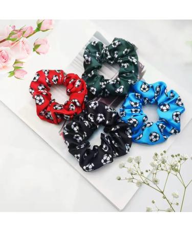 Miaija 8 Pieces Soccer Hair Scrunchies Elastic Football Hair Ties Satin Scrunchy Non Slip Ponytail Holders Hair Bands for Women Girls Random Color - Buy Online on GoSupps.com