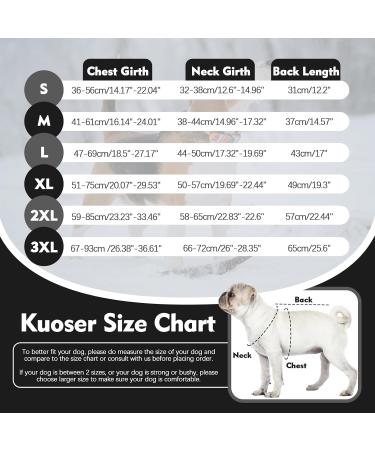 Kuoser Winter Dog Coat - Reflective Jacket for Large Dogs | 2XL XXL Black & Gray Warmth & Comfort - Buy Online on GoSupps.com