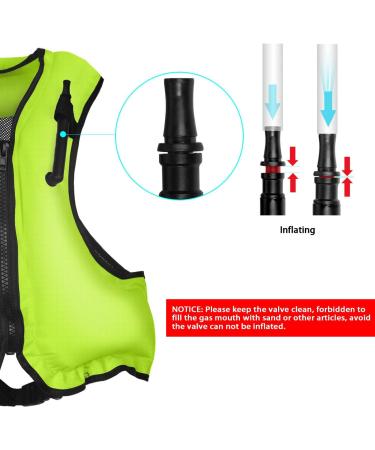 OMOUBOI Inflatable Snorkel Vest | Adult Swimming Jacket for Water Sports | Green | 90-220lbs - Buy Online on GoSupps.com