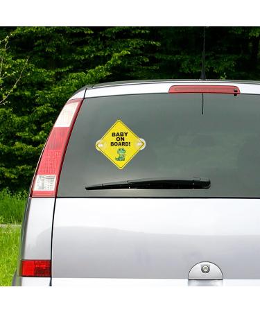 Cobee Baby on Board Car Warning Signs 2 Pcs 5x5 - Double Suction Cups Safety Car Sign for Window Cling - Reusable Baby On Board Sticker Decal - Buy Online on GoSupps.com