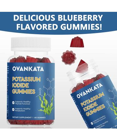 OVANKATA Potassium Iodide Gummy with Vitamin B6, B12, Zinc, Ashwagandha & L-Tyrosine - Immune & Thyroid Support Supplement for Adults - 60 Gummies - Buy Online on GoSupps.com