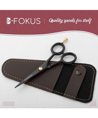 B-FOKUS Professional 4.5 Mustache Scissors - German Stainless Steel Beard & Mustache Grooming Kit for Men with Leather Case and Comb Set - Buy Online on GoSupps.com