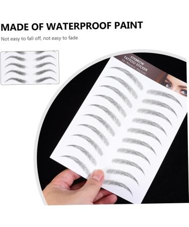 Mikinona 12 Sheets Waterproof Eyebrow Stickers Eyebrow Shaping Sticker Hair-like Eyebrows Stickers Post Paper 21x15cm Black - Buy Online on GoSupps.com