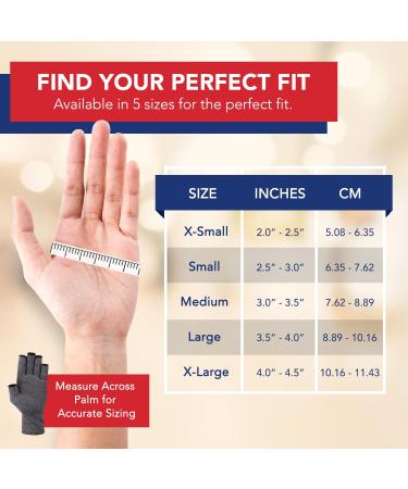 Doctor Developed Compression Gloves for Arthritis + Handbook - Grey XS | 1 Pair - Buy Online on GoSupps.com