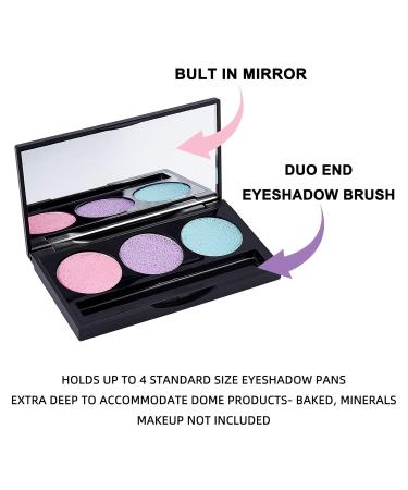 Superfindings DIY Empty Eyeshadow Box Set | 4 Sets of Plastic 3-Compartment Pallets & Round Aluminum Containers for Eyeshadow Lipstick & Rouge - International Shipping Available - Buy Online on GoSupps.com