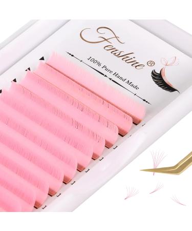 Fenshine Volume Lashes Extensions  Pink 0.07 D Curl 8-15mm Soft Easy Fan Volume Lashes Self Fanning Lashes  Colorful Automatic Blooming Flower Lashes for Eyelash Extension (0.07D 8-15mm  Pink) 0.07D 8-15mm Pink