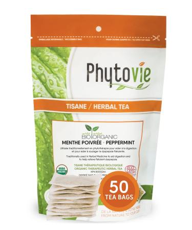 Organic Peppermint leaf Tea Aid digestion and help relieve flatulent dyspepsia - 50 Tea Bags