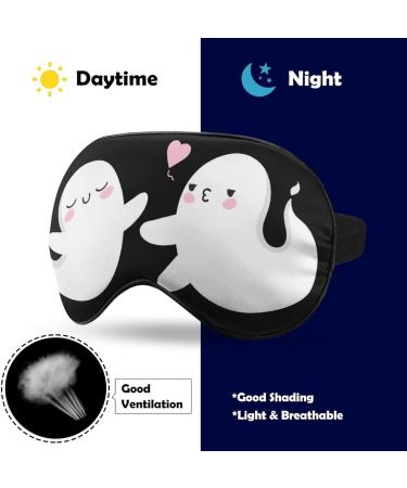 LynaRei Halloween Ghosts Sleep Mask - Happy Ghost Trick Or Treat Blindfold for Full Night's Sleep, Travel, and Nap - Buy Online on GoSupps.com