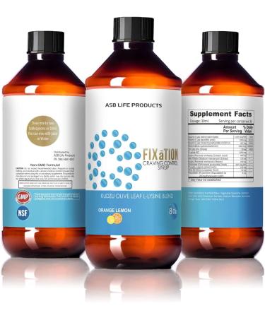 ASB Life Products Fixation Syrup Anti-Alcohol Cravings Management Alcohol Support Kudzu Milk Thistle L-lysine Olive Leaf Pancreatin - Buy Online on GoSupps.com