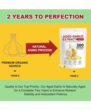 Tnaasmais Aged Garlic Extract Capsules 7500mg Odorless 300 Count Organic Aged Garlic Supplements for Immune Support & Antioxidant Benefits Vegetarian - Buy Online on GoSupps.com