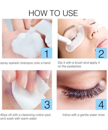 50ml Eyelash Extension Shampoo Eyelash Extension Cleanser Cleansing Foam for Eyelashes Eyelash Shampoo for Eyelash Extensions and Grooming Removes Makeup and Eyelash Hair - Buy Online on GoSupps.com