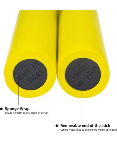Ausemku Safe Foam Rubber Training Nunchucks with Steel Chain - Yellow - Buy Online on GoSupps.com