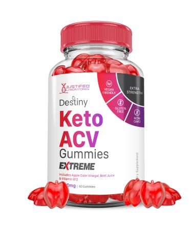 Destiny Keto ACV Gummies Extreme 2000MG Destiny Keto Gummies Advanced Formula Apple Cider Vinegar with Pomegranate Beet Juice Powder B12 Vegan Non GMO 60 Gummys 60 Count (Pack of 1)