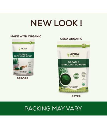 Avira Organic Spirulina Powder - 4 Oz Green Superfood for Smoothies, Juices - Vegan, Non-GMO, Resealable Bag - Buy Online on GoSupps.com