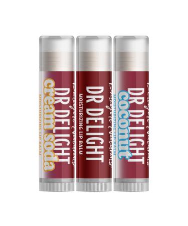 Delight Naturals Dr Delight Soda Lip Balm Set - Dr Delight Dr Delight Coconut Dr Delight Cream Soda