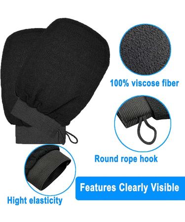 Deep Exfoliating Mitts 2 Pack Microdermabrasion Exfoliating Gloves - Black - Buy Online on GoSupps.com