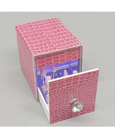 Fairnull Manicure Drill Organizer - Pink Nail Drill Storage with Integrated LED Light - Perfect for Professional & Home Use - Buy Online on GoSupps.com