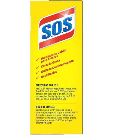 Steel Wool Soap Pads - Set of 10, 2 Packs | Heavy Duty Cleaning for Tough Stains | S.O.S-10002 - Buy Online on GoSupps.com