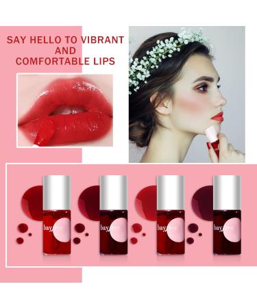 4 Pcs Fruit Lip Stain Set - Vivid Watery Lip Tint Gloss - Plump Velvet Lip Stain - Matte Liquid Lipstick - Long Lasting & Waterproof (4 Colors) - Buy Online on GoSupps.com