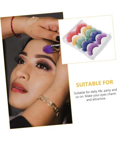 FOMIYES 25 Pairs Fake Eyelashes Colorful Lashes Strips 3d Flexible False Lashes Goth Eyelashes Costume Eyelashes Colorful Eyelashes Red Outfit Cosmetic Accessories Imitation Miss - Buy Online on GoSupps.com