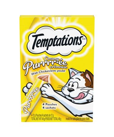 TEMPTATIONS Cat Treats Adult Creamy Puree Lickables Chicken 44 x 12g Pouches