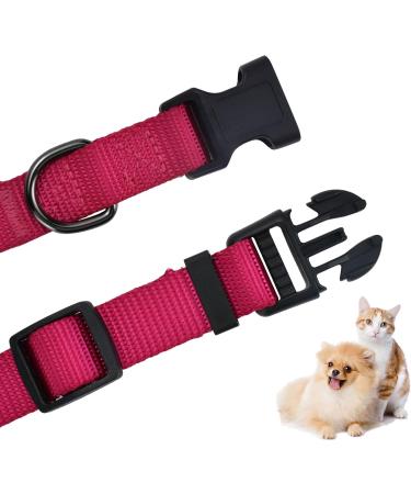 Audwud Thick Nylon Dog Collar - Adjustable Neck Band in Very Berry Perfect for Small Medium & Large Dogs | 4 Sizes (L: 42-63 cm) - Buy Online on GoSupps.com