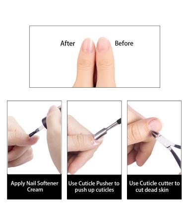 Ejiubas Cuticle Trimmer & Pusher Set - Professional Stainless Steel Cutter and Pusher for Fingernails and Toenails - Durable Pedicure Manicure Tools in Black - Buy Online on GoSupps.com
