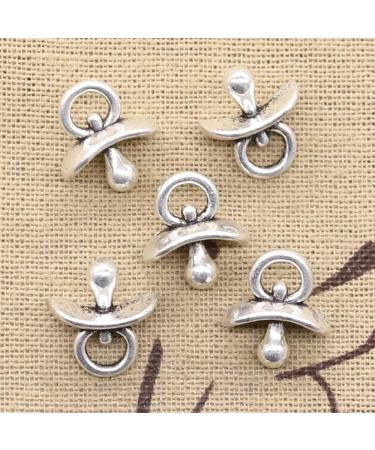 FZSWD 15pcs Antique Silver Baby Pacifier Teether Charms | DIY Handmade Tibetan Jewelry Pendants Perfect for Creative Projects - Buy Online on GoSupps.com