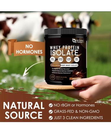 NATURE TARGET Chocolate Protein Powder - Whey Isolate Protein Powder with 100% Grass-Fed Whey 0g Sugar 300g Chocolate 10.6 Ounce (Pack of 1) - Buy Online on GoSupps.com