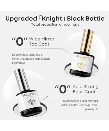 Modelones Black and White Gel Nail Polish Kit - 2 Colors 10ml Set with Base & Top Coat for High Gloss Finish | Nail Art Manicure Design - Buy Online on GoSupps.com