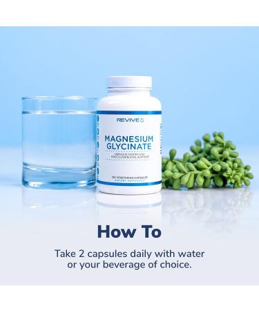 Revive MD Pure Magnesium Glycinate Capsules 200mg - High Absorption Supplement for Relaxation, Stress Relief & Sleep Support - Buy Online on GoSupps.com