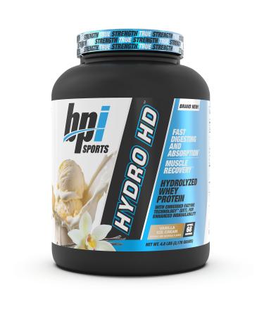 BPI Sports Hydro HD - 100% Hydrolyzed Whey Protein Powder - Muscle Growth Recovery 25g of Protein Low Carb Low Sugar Fast Absorbing (68 Servings Vanilla Ice Cream) Vanilla Ice Cream 68 Servings