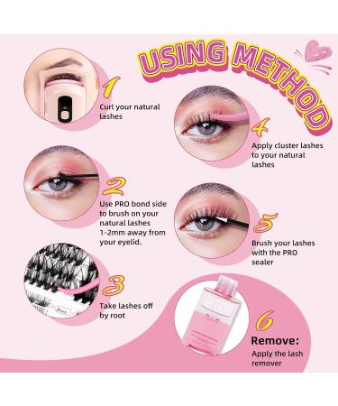 PRO 440 Pcs Cluster Lashes 4 Styles Lash Clusters DIY Eyelash Extension 30D 40D Individual Lashes Thin Band Easy to Apply at home Lashes(4 Styles 8-16mix) 8-16 mix 4 Styles (440 Pcs) - Buy Online on GoSupps.com