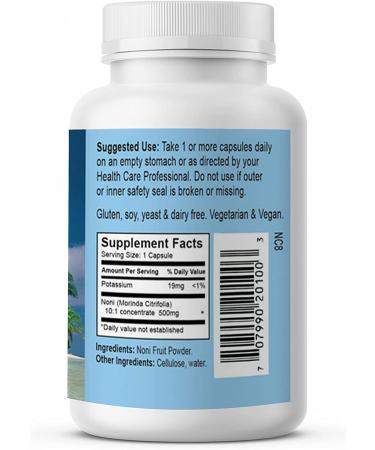 Earth's Bounty Noni Fruit 500 mg - 60 Vegetarian Capsules | Hawaiian Superfruit Supplement - Buy Online on GoSupps.com