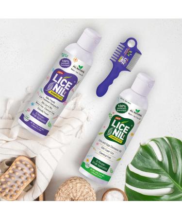 Lice Removal Super Kit - Tea Tree Coconut & Aloe Vera Oil & Shampoo (4 Fl Oz Each) | Includes Lice Comb with Magnifier - Effective International Shipping - Buy Online on GoSupps.com