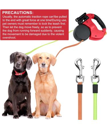 Double Retractable Dog Lead Reinforced Extendable with Non-Slip Handle Dog Lead with LED Light and Rubbish Box for Walking 2 Dogs 360 Tangle-Free Strong Nylon Band One-Hand Brake (Red) - Buy Online on GoSupps.com