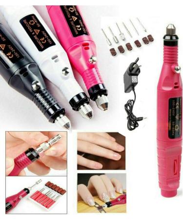 Nicoone Nail Drill Machine Portable Electric Nail Files Kit with 6 Grinding Pin Nail Drill Kit Manicure Pedicure Polishing Shape Tools for Home and Salon Use Red - Buy Online on GoSupps.com