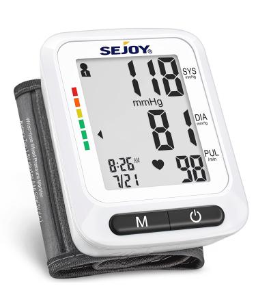 Blood Pressure Monitor XL Wrist Cuff 5.3-8.5 inch, Automatic Accurate BP Machine, Large Screen Display, 120 Reading Memory, Irregular Heartbeat Detector, Home Use Digital Blood-Pressure Monitor