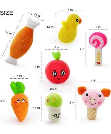 Legend Sandy Squeaky Dog Toys - Cute Plush Fruit & Veggies for Small & Medium Dogs | 14-Piece Set - Buy Online on GoSupps.com