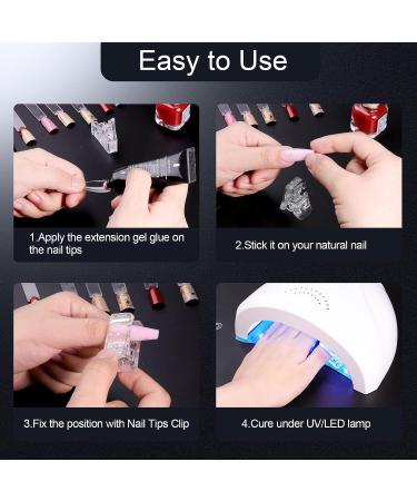 8 Pcs Nail Tips Clip for UV Builder Gel Extension - DIY Manicure Nail Art Tool - Buy Online on GoSupps.com