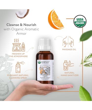 HBNO Organic Aromatic ArmorBlend 1 oz - Natural Essential Oil Blend for Cleaning Aromatherapy & DIY | Comparable to Thieves - Buy Online on GoSupps.com