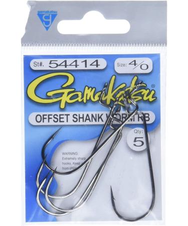 Gamakatsu Offset Shank Worm Hook 4/0 Black - Round Bend Design - Buy Online on GoSupps.com