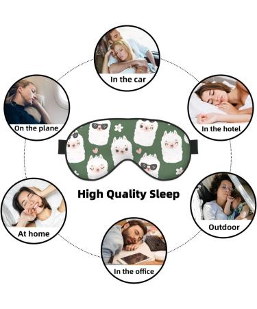 Alpaca Faces Print Eye Mask - Soft Blindfold for Sleep & Travel | Comfortable Elastic Strap Eyeshade - Buy Online on GoSupps.com