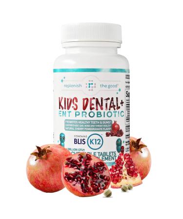 Replenish the Good Children's Dental Probiotic Chewables - Digestive & Immune Support - Oral Probiotics for Healthy Teeth and Gums Bad Breath & ENT Support - Cherry-Pomegranate Flavor (60 Count)