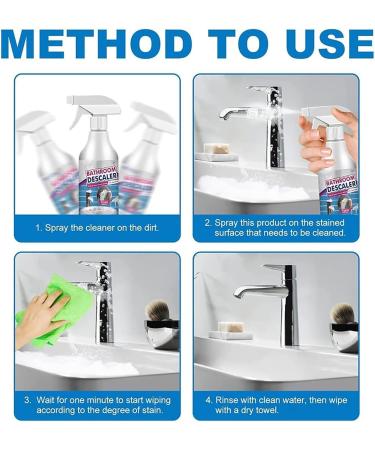 Bathroom Descaler Spray Jue Fish Bathroom Descaler Joe Fish Stubborn Stains Cleaner Bathroom Descaler Limescale Cleaner Shower for Toilet Bath Shower (1 Bottle) - Buy Online on GoSupps.com