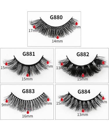 G880-G889 Russian Strip Fake Lashes Naturally Thick Eyelashes D Curl + 3D Effect 8 Pairs/17.4 * 10 * 2cm for Daily Commuting Weddings Photography G886 - Buy Online on GoSupps.com